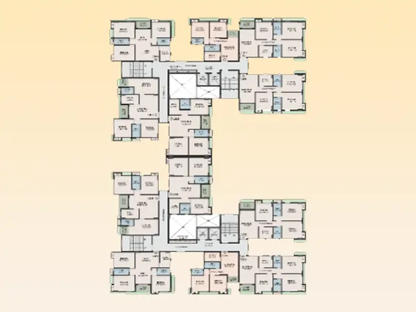 Dream Gurukul Tower A1 and A2 typical floor plan – 1st, 3rd and 5th floors