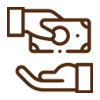 Flat price and sizes icon